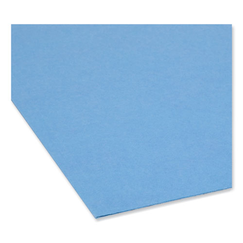 Reinforced Top Tab Colored File Folders, Straight Tabs, Legal Size, 0.75" Expansion, Blue, 100/box