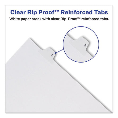 Preprinted Legal Exhibit Side Tab Index Dividers, Allstate Style, 26-tab, P, 11 X 8.5, White, 25/pack