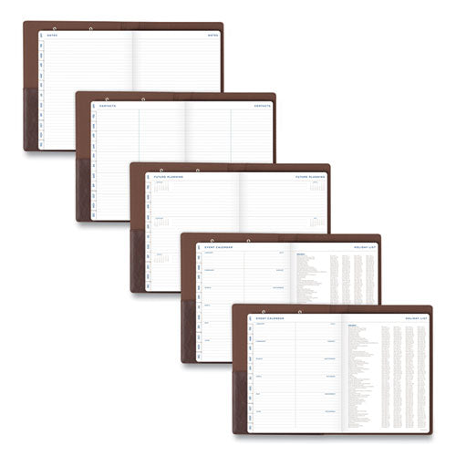 Signature Collection Monthly Clipfolio, 11 X 8, Distressed Brown Cover, 13-month (jan To Jan): 2024 To 2025