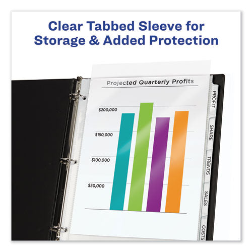 Print And Apply Index Maker Clear Label Sheet Protector Dividers With White Tabs, 8-tab, 11 X 8.5, Clear, 1 Set