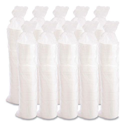 Vented Foam Lids, Fits 6 Oz To 32 Oz Cups, White, 50 Pack, 10 Packs/carton