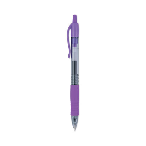 G2 Premium Gel Pen, Retractable, Extra-fine 0.5 Mm, Purple Ink, Smoke/purple Barrel, Dozen