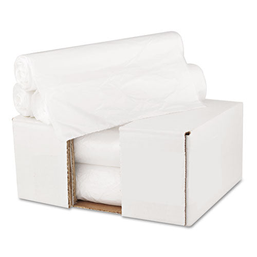 High Density Can Liners, 10 Gal, 6 Microns, 24" X 23", Natural, 50 Bags/roll, 20 Rolls/carton