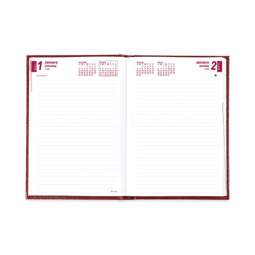 Daily/monthly Planner, 8.25 X 5.75, Red Cover, 12-month (jan To Dec): 2024