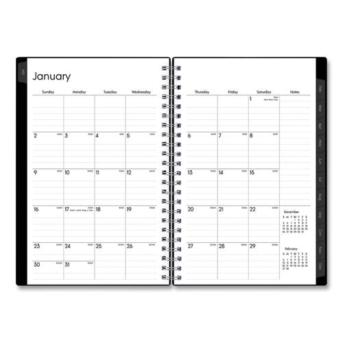 Enterprise Weekly/monthly Planner, Enterprise Formatting, 8 X 5, Black Cover, 12-month (jan To Dec): 2024