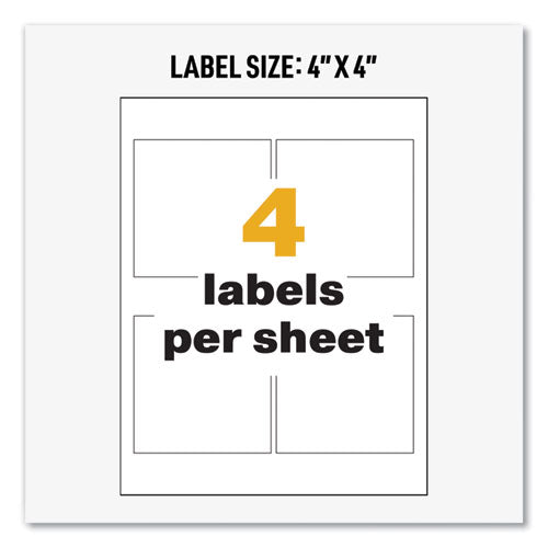 Ultraduty Ghs Chemical Waterproof And Uv Resistant Labels, 4 X 4, White, 4/sheet, 50 Sheets/box