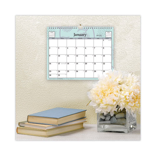 Rue Du Flore Wall Calendar, Rue Du Flore Artwork, 11 X 8.75, White/jade/lavender Sheets, 12-month (jan To Dec): 2024