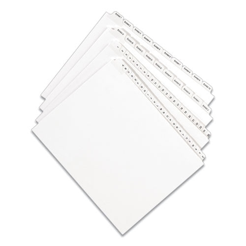 Preprinted Legal Exhibit Side Tab Index Dividers, Allstate Style, 10-tab, 25, 11 X 8.5, White, 25/pack