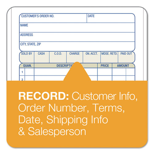 Sales/order Book, Three-part Carbonless, 4.19 X 6.69, 50 Forms Total