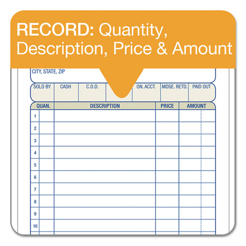 Sales/order Book, Three-part Carbonless, 4.19 X 6.69, 50 Forms Total