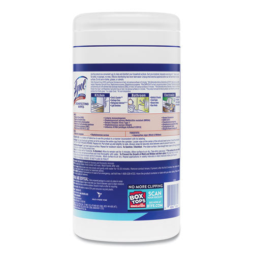 Disinfecting Wipes, 1-ply, 7 X 7.25, Crisp Linen, White, 80 Wipes/canister