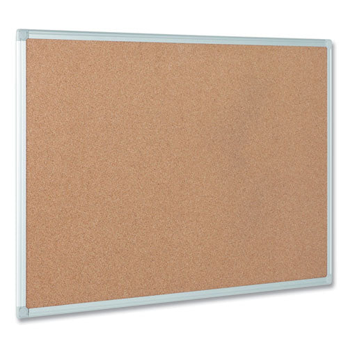 Earth Cork Board, 24 X 18, Tan Surface, Silver Aluminum Frame