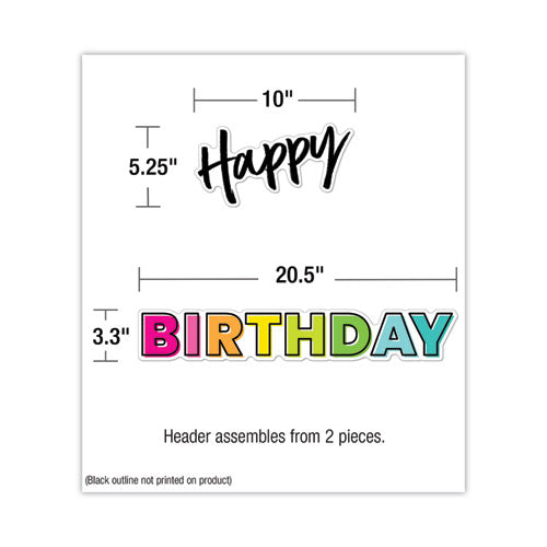 Kind Vibes Mini Bulletin Board Set, Birthday, 56 Pieces