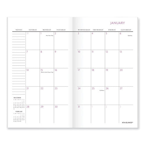 Badge Floral Two-year Monthly Planner, Floral Artwork, 6.25 X 3.75, Rose/purple/orange Cover, 24-month (jan-dec): 2024-2025