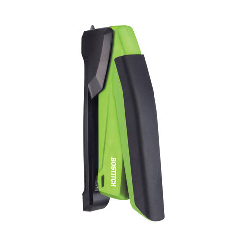 Inpower Spring-powered Desktop Stapler With Antimicrobial Protection, 20-sheet Capacity, Green/black