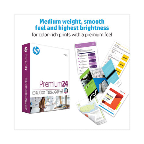 Premium24 Paper, 98 Bright, 24 Lb Bond Weight, 8.5 X 11, Ultra White, 500 Sheets/ream, 5 Reams/carton