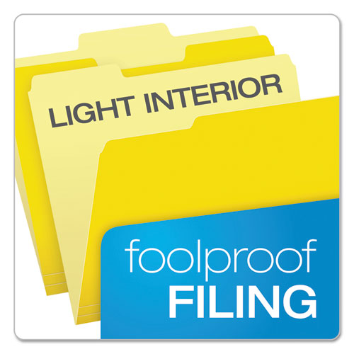 Colored File Folders, 1/3-cut Tabs: Assorted, Letter Size, Yellow/light Yellow, 100/box