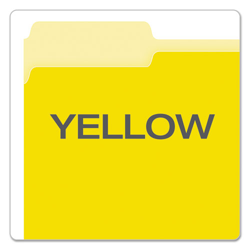 Colored File Folders, 1/3-cut Tabs: Assorted, Letter Size, Yellow/light Yellow, 100/box