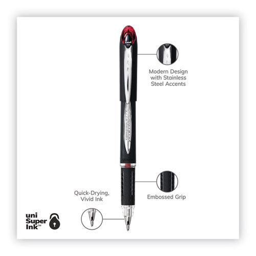 Jetstream Hybrid Gel Pen, Stick, Bold 1 Mm, Red Ink, Black/silver/red Barrel