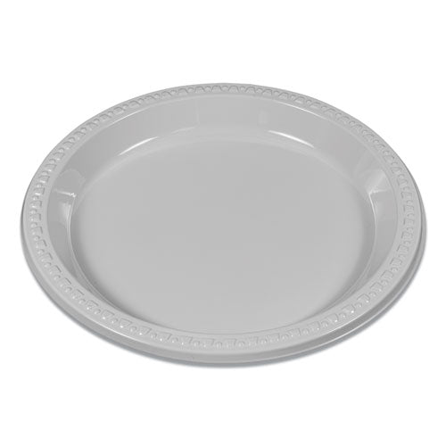 Plastic Dinnerware, Plates, 9" Dia, White, 500/carton