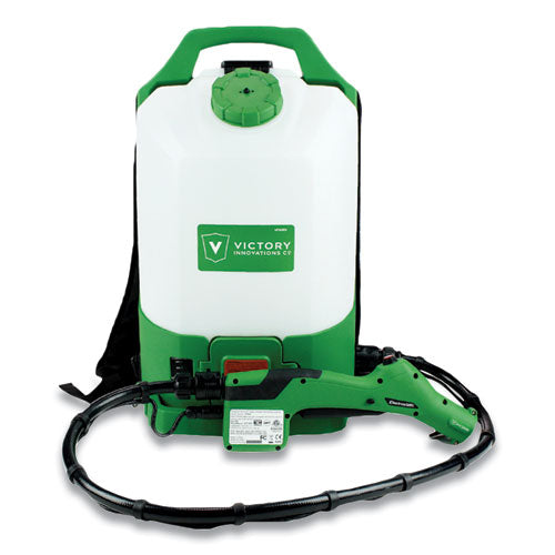 Professional Cordless Electrostatic Backpack Sprayer, 2.25 Gal, 0.65" X 48" Hose, Green/translucent White/black