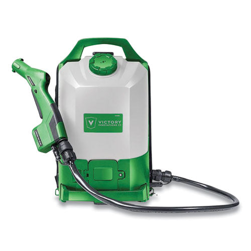 Professional Cordless Electrostatic Backpack Sprayer, 2.25 Gal, 0.65" X 48" Hose, Green/translucent White/black