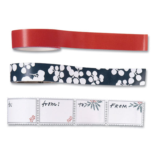 Holiday Gift Wrapping Pack, Assorted Tapes Plus Scissors/kit