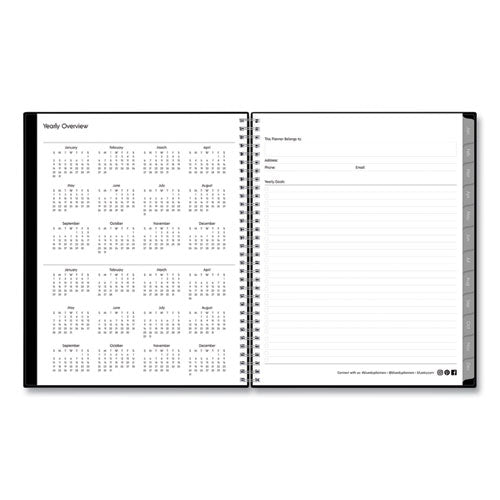 Enterprise Weekly/monthly Planner, Enterprise Formatting, 11 X 8.5, Black Cover, 12-month (jan To Dec): 2024