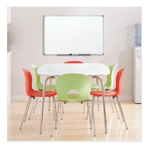 Dry Erase Board With Aluminum Frame, 72 X 48, Melamine White Surface, Silver Aluminum Frame