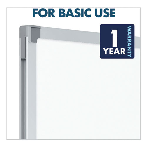 Dry Erase Board With Aluminum Frame, 72 X 48, Melamine White Surface, Silver Aluminum Frame