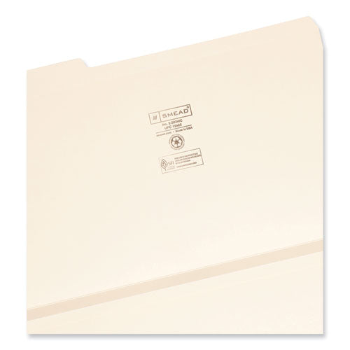 Expandable Heavyweight File Folders, 1/3-cut Tabs: Assorted, Legal Size, 1.5" Expansion, Manila, 50/box