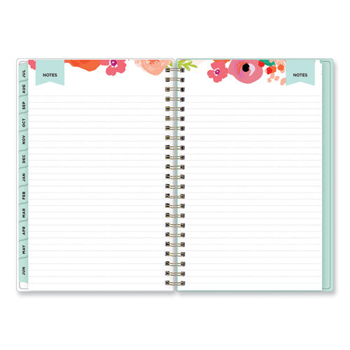 Day Designer “secret Garden Mint” Academic Weekly/monthly Twin-wire Notes Planner, 8 X 5, 12-month (july To June): 2022-2023