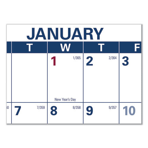 Erasable Vertical/horizontal Wall Planner, 32 X 48, White/blue/red Sheets, 12-month (jan To Dec): 2024