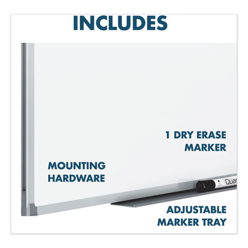 Dry Erase Board With Aluminum Frame, 36 X 24, Melamine White Surface, Silver Aluminum Frame