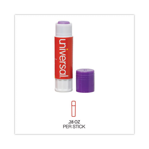 Glue Stick Value Pack, 0.28 Oz, Applies Purple, Dries Clear, 30/pack