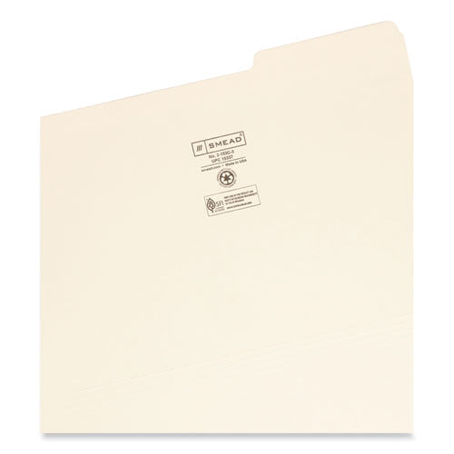 Reinforced Tab Manila File Folders, 1/3-cut Tabs: Right Position, Legal Size, 0.75" Expansion, 11-pt Manila, 100/box