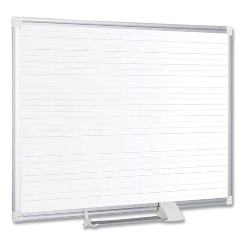 Ruled Magnetic Steel Dry Erase Planning Board, 48 X 36, White Surface, Silver Aluminum Frame