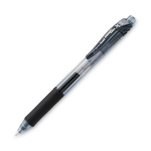 Energel-x Gel Pen, Retractable, Fine 0.5 Mm Needle Tip, Black Ink, Clear/black Barrel, Dozen