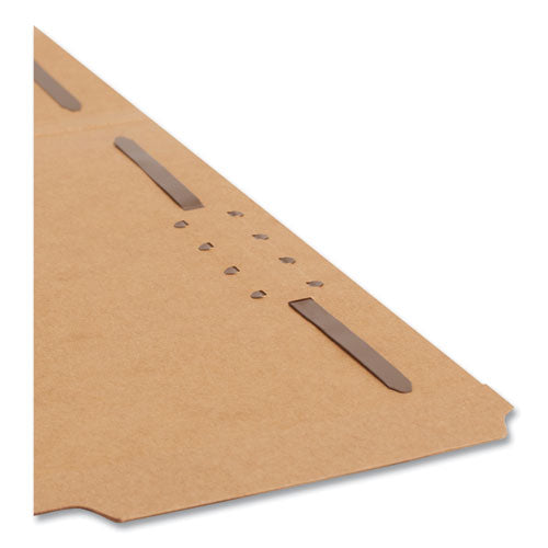 Top Tab Fastener Folders, 1/3-cut Tabs: Assorted, 0.75" Expansion, 2 Fasteners, Letter Size, Kraft Exterior, 50/box