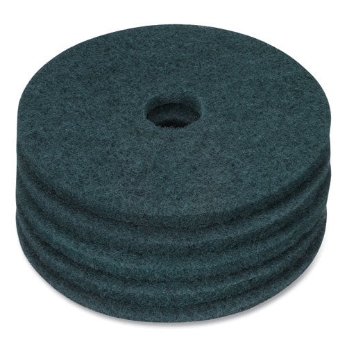 Cleaning Floor Pads, 17" Diameter, Blue, 5/carton