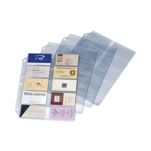 Business Card Refill Pages, For 2 X 3.5 Cards, Clear, 20 Cards/sheet, 10 Sheets/pack