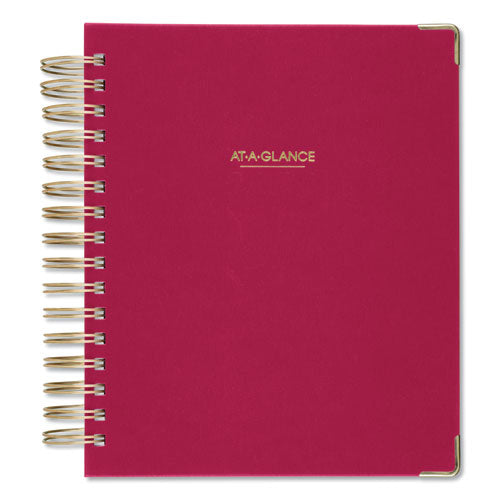 Harmony Daily Hardcover Planner, 8.75 X 7, Berry Cover, 12-month (jan To Dec): 2024