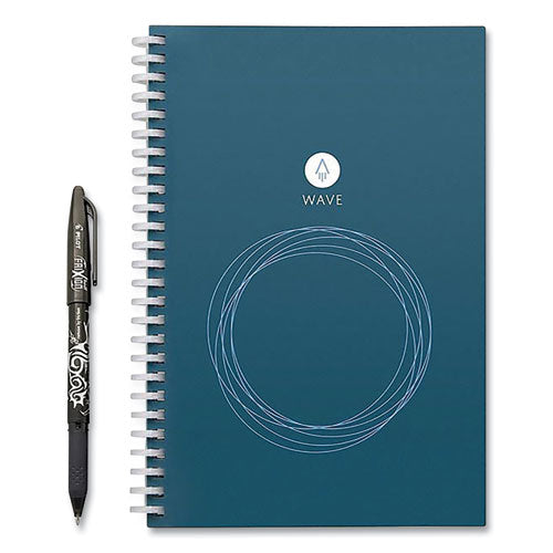 Wave Smart Reusable Notebook, Dotted Rule, Blue Cover, (40) 8.9 X 6 Sheets