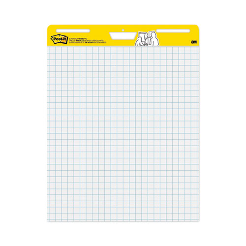 Vertical-orientation Self-stick Easel Pads, Quadrille Rule (1 Sq/in), 25 X 30, White, 30 Sheets, 2/carton