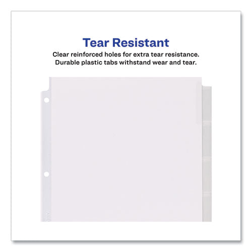 Insertable Big Tab Dividers, 8-tab, 11.13 X 9.25, White, Clear Tabs, 1 Set