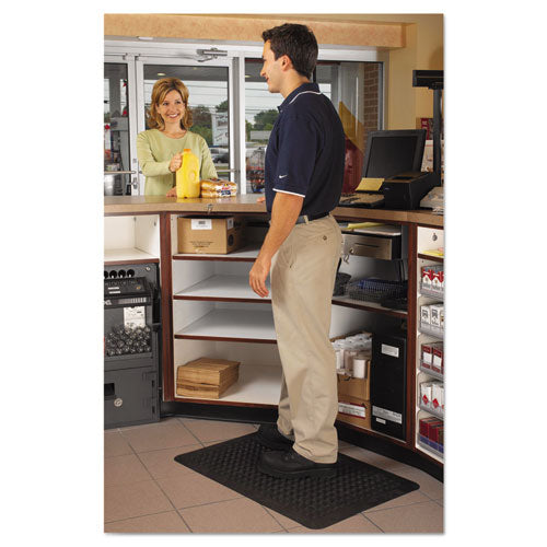 Flex Step Rubber Anti-fatigue Mat, Polypropylene, 24 X 36, Black