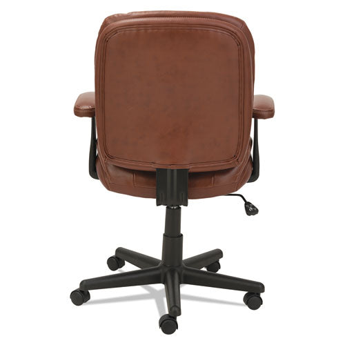 Swivel/tilt Bonded Leather Task Chair, Supports 250 Lb, 16.93" To 20.67" Seat Height, Chestnut Brown Seat/back, Black Base