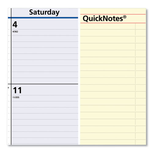 Quicknotes Desk Pad, 22 X 17, White/blue/yellow Sheets, Black Binding, Clear Corners, 13-month (jan To Jan): 2024 To 2025