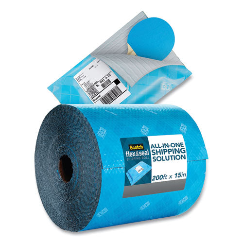 Flex And Seal Shipping Roll, 15" X 200 Ft, Blue/gray