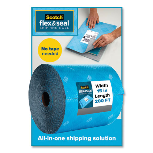 Flex And Seal Shipping Roll, 15" X 200 Ft, Blue/gray